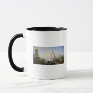Seehafen mit Sonnenuntergang Tasse