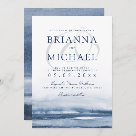 Seehafen Morning Wedding Einladung (Vorne/Hinten)