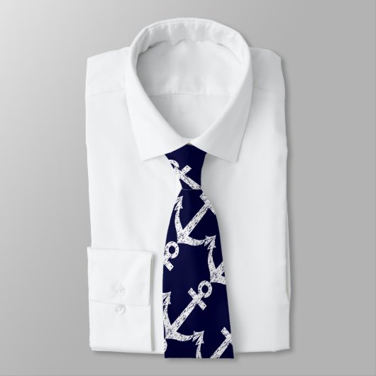Seehals-Krawatte mit Schiffsankermuster Krawatte (Gebunden)