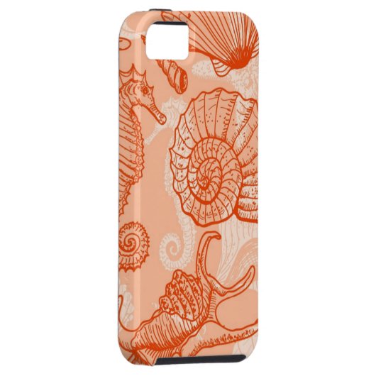 Seehand gezeichnetes Muster Case-Mate iPhone Hülle (Rückseite/rechts)