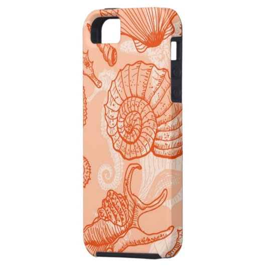 Seehand gezeichnetes Muster Case-Mate iPhone Hülle (Rückseite Links)