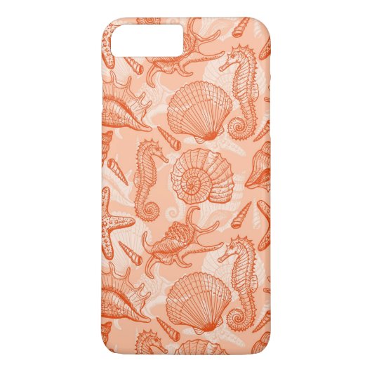 Seehand gezeichnetes Muster Case-Mate iPhone Hülle (Rückseite)