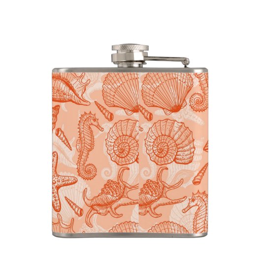 Seehand gezeichnetes Muster Flachmann (Rückseite)