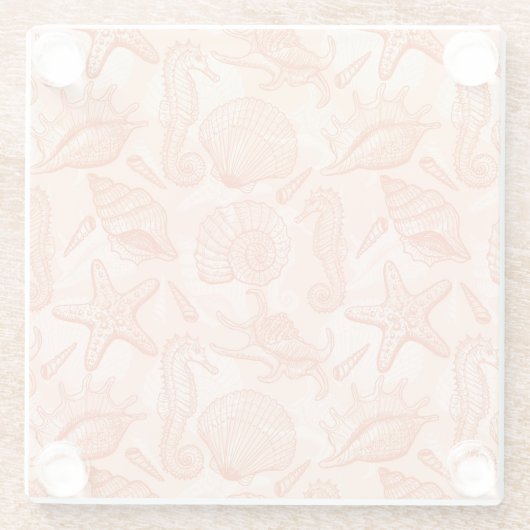 Seehand gezeichnetes Muster Glasuntersetzer (Rückseite)