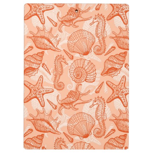 Seehand gezeichnetes Muster Klemmbrett (Rückseite)