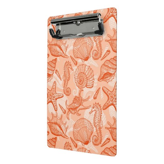 Seehand gezeichnetes Muster Mini Klemmbrett (Gewinkelt2)