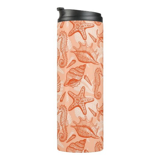 Seehand gezeichnetes Muster Thermosbecher (Nach rechts gedreht)