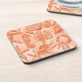 Seehand gezeichnetes Muster Untersetzer (Linke Seite)