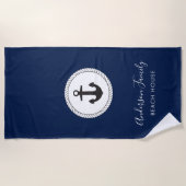 Seehandgeschriebene Kalligraphie-Familie des Strandtuch (Vorderseite)