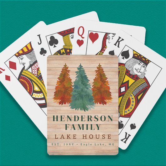 Seehaus Rustikales Lake House Boat Aquädukte Bäume Spielkarten