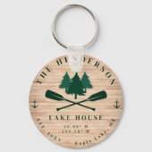 Seehaus Rustikales Seehaus Boat Oars Trees Schlüsselanhänger (Vorderseite)