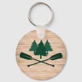 Seehaus Rustikales Seehaus Boat Oars Trees Schlüsselanhänger (Rückseite)