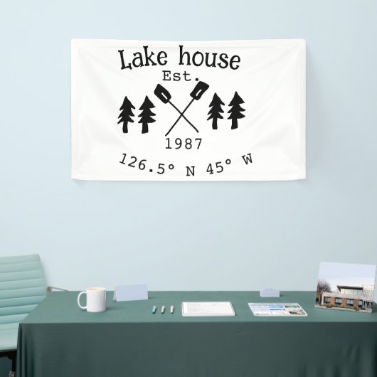 Seehaus wird gemietet. Datum Jahr benutzerdefinier Banner (Messeveranstaltung)