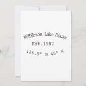 Seehaus wird gemietet. Datum Jahr benutzerdefinier Einladung (Rückseite)