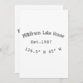 Seehaus wird gemietet. Datum Jahr benutzerdefinier Einladung (Vorne/Hinten)