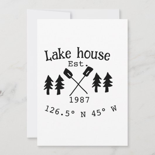 Seehaus wird gemietet. Datum Jahr benutzerdefinier Einladung (Vorderseite)