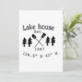 Seehaus wird gemietet. Datum Jahr benutzerdefinier Einladung (Stehend Vorderseite)