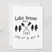 Seehaus wird gemietet. Datum Jahr benutzerdefinier Einladung (Rückseite)