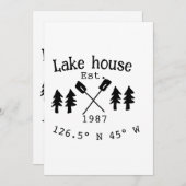 Seehaus wird gemietet. Datum Jahr benutzerdefinier Einladung (Vorne/Hinten)