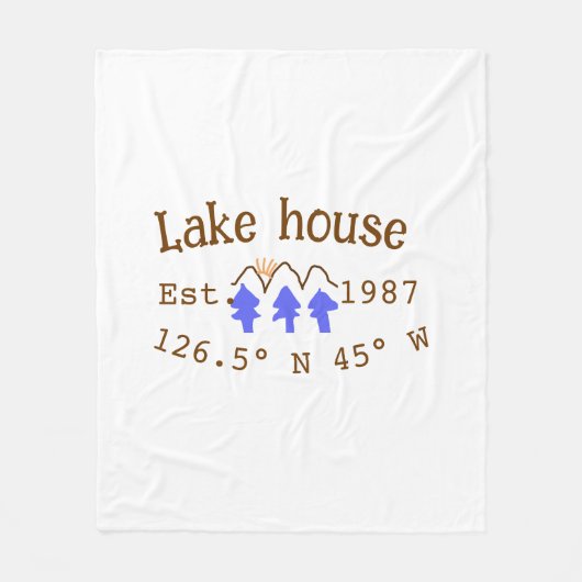 Seehaus wird gemietet. Datum Jahr benutzerdefinier Fleecedecke (Vorderseite)