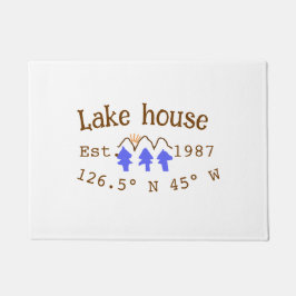 Seehaus wird gemietet. Datum Jahr benutzerdefinier Fußmatte