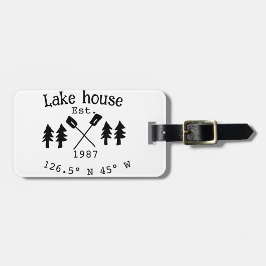 Seehaus wird gemietet. Datum Jahr benutzerdefinier Gepäckanhänger (Vorderseite horizontal)