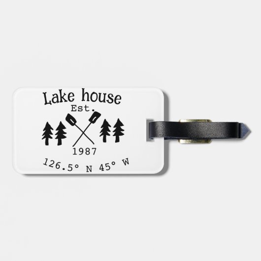 Seehaus wird gemietet. Datum Jahr benutzerdefinier Gepäckanhänger (Rückseite horizontal)