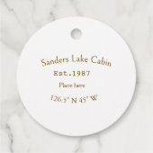 Seehaus wird gemietet. Datum Jahr benutzerdefinier Geschenkanhänger (Rückseite)