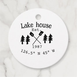 Seehaus wird gemietet. Datum Jahr benutzerdefinier Geschenkanhänger