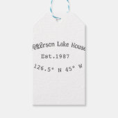 Seehaus wird gemietet. Datum Jahr benutzerdefinier Geschenkanhänger (Vorderseite)