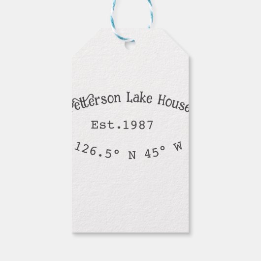 Seehaus wird gemietet. Datum Jahr benutzerdefinier Geschenkanhänger (Rückseite)