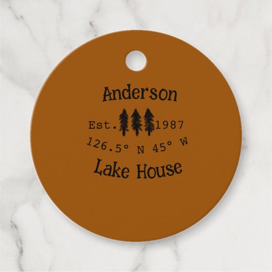 Seehaus wird gemietet. Datum Jahr benutzerdefinier Geschenkanhänger (Vorderseite)