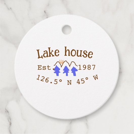 Seehaus wird gemietet. Datum Jahr benutzerdefinier Geschenkanhänger (Vorderseite)