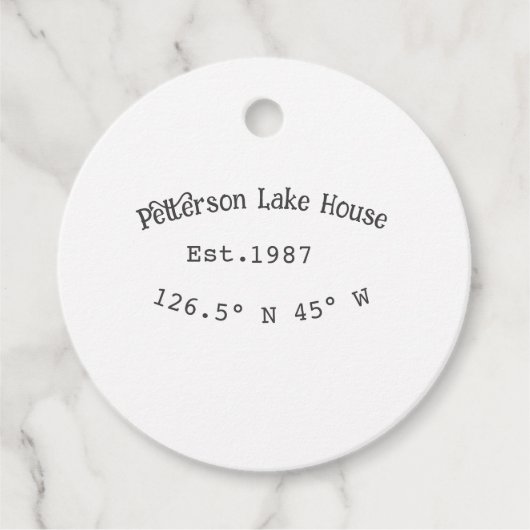 Seehaus wird gemietet. Datum Jahr benutzerdefinier Geschenkanhänger (Vorderseite)