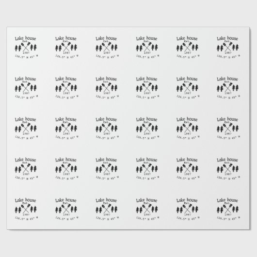 Seehaus wird gemietet. Datum Jahr benutzerdefinier Geschenkpapier (Flach)