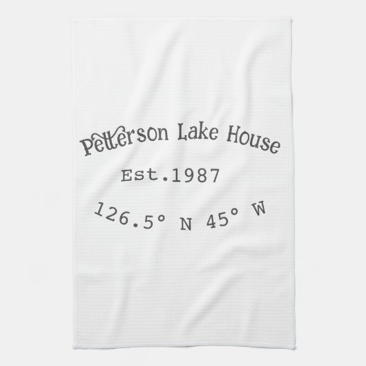 Seehaus wird gemietet. Datum Jahr benutzerdefinier Geschirrtuch (Vertikal)