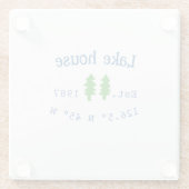 Seehaus wird gemietet. Datum Jahr benutzerdefinier Glasuntersetzer (Rückseite)