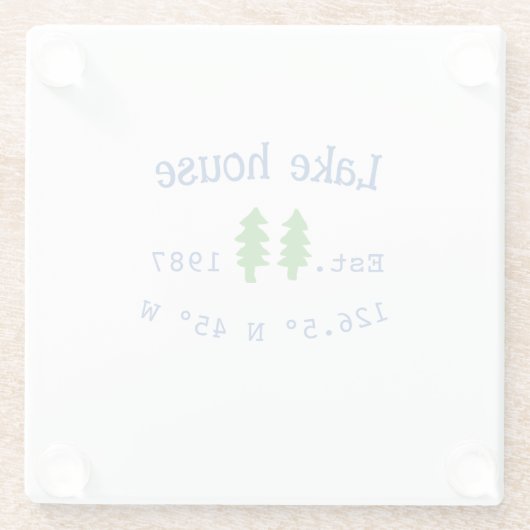 Seehaus wird gemietet. Datum Jahr benutzerdefinier Glasuntersetzer (Rückseite)