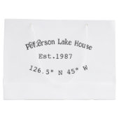 Seehaus wird gemietet. Datum Jahr benutzerdefinier Große Geschenktüte (Rückseite)