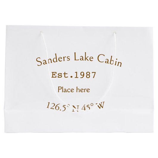 Seehaus wird gemietet. Datum Jahr benutzerdefinier Große Geschenktüte (Rückseite)