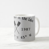 Seehaus wird gemietet. Datum Jahr benutzerdefinier Kaffeetasse (VorderseiteRechts)