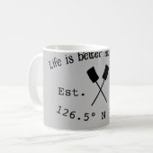 Seehaus wird gemietet. Datum Jahr benutzerdefinier Kaffeetasse (Vorderseite Links)