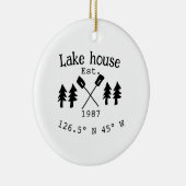 Seehaus wird gemietet. Datum Jahr benutzerdefinier Keramik Ornament (Rechts)