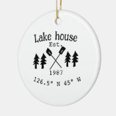 Seehaus wird gemietet. Datum Jahr benutzerdefinier Keramik Ornament (Links)