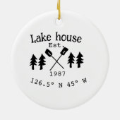 Seehaus wird gemietet. Datum Jahr benutzerdefinier Keramik Ornament (Hinten)
