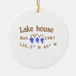 Seehaus wird gemietet. Datum Jahr benutzerdefinier Keramik Ornament