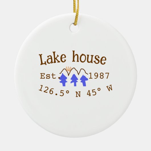 Seehaus wird gemietet. Datum Jahr benutzerdefinier Keramik Ornament (Vorne)