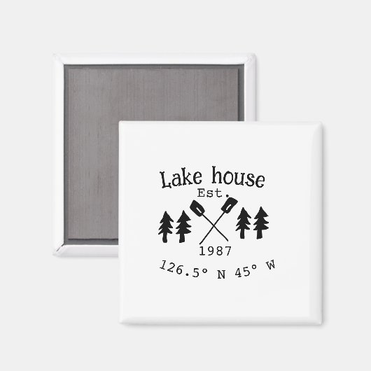 Seehaus wird gemietet. Datum Jahr benutzerdefinier Magnet (Vorderseite/Rückseite)