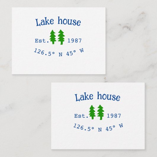 Seehaus wird gemietet. Datum Jahr benutzerdefinier Mitteilungskarte (Vorne/Hinten)