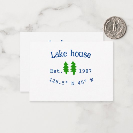 Seehaus wird gemietet. Datum Jahr benutzerdefinier Mitteilungskarte (Vorderseite/Rückseite Beispiel)